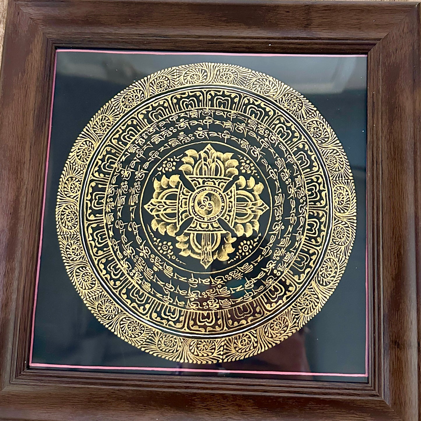 尼泊爾手繪曼陀羅唐卡 20x20cm (由康囊寧波車加持)