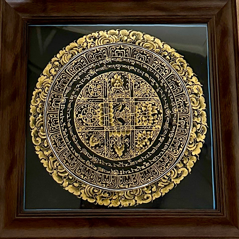 尼泊爾手繪曼陀羅唐卡 20x20cm (由康囊寧波車加持)