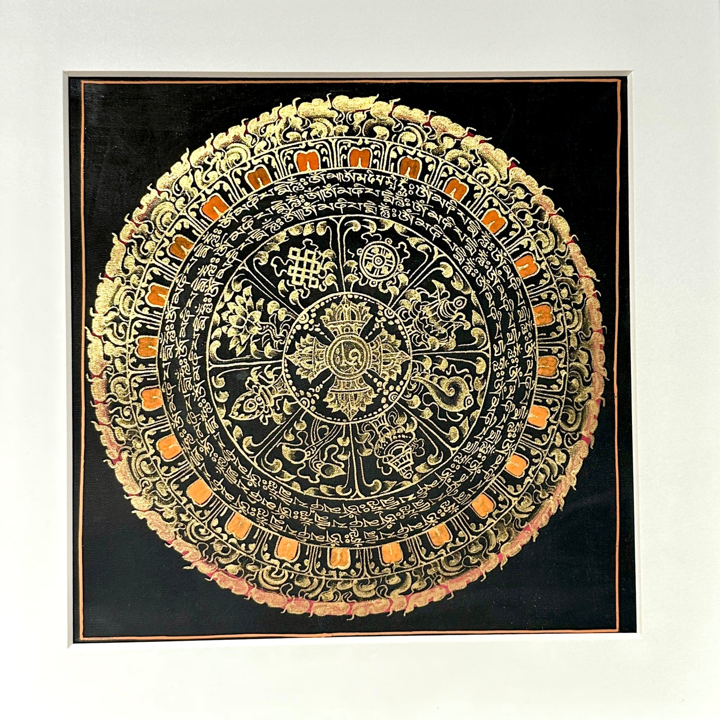 尼泊爾手繪曼陀羅唐卡 20x20cm (由康囊寧波車加持)