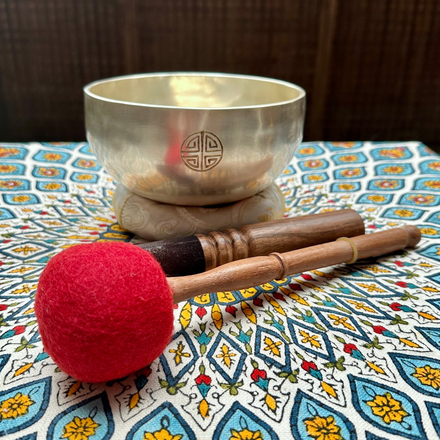 尼泊爾銀色滿月頌缽15cm | Nepal Silver Full Moon Singing Bowl 15cm