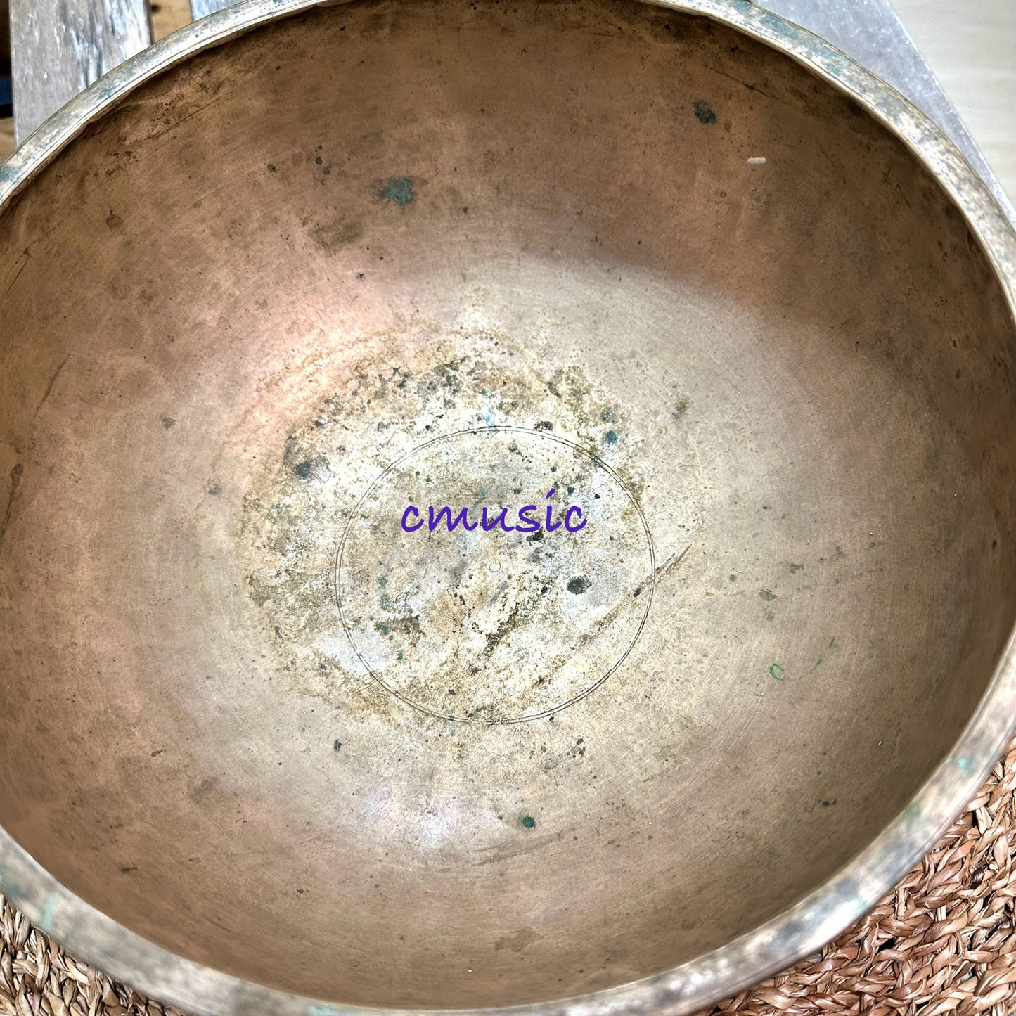Antique Jambati Singing Bowl 古董頌缽 25cm-Note F3