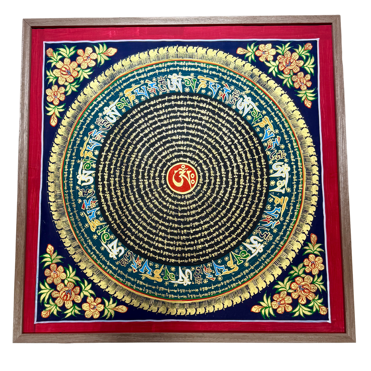 尼泊爾手繪曼陀羅唐卡 55x55 cm (由康囊寧波車加持)