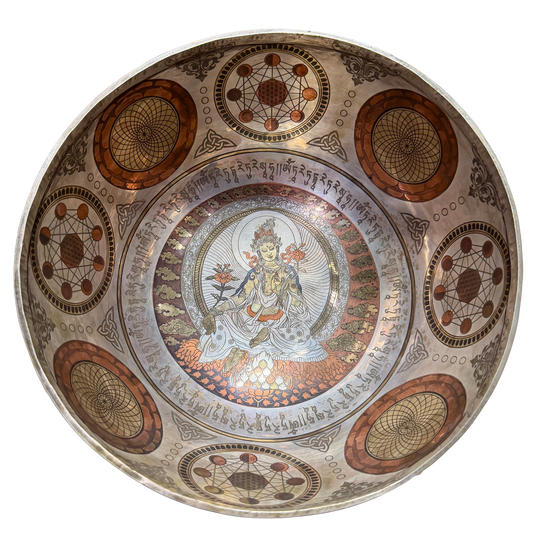 尼泊爾手工彩繪雕刻頌缽  Hand-Painted and Hand-Engraved Singing Bowl from Nepal