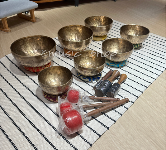 Full Moon Chakra Set 七輪手工滿月頌缽