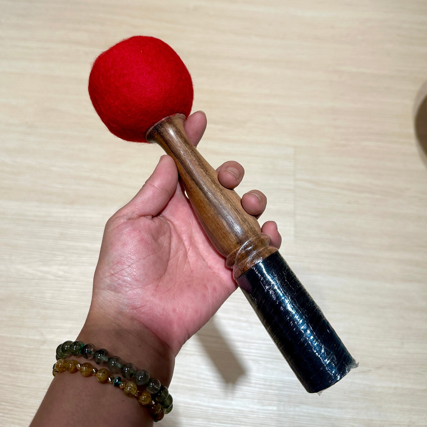 尼泊爾進口兩用棒(羊毛鎚+羊皮棒)