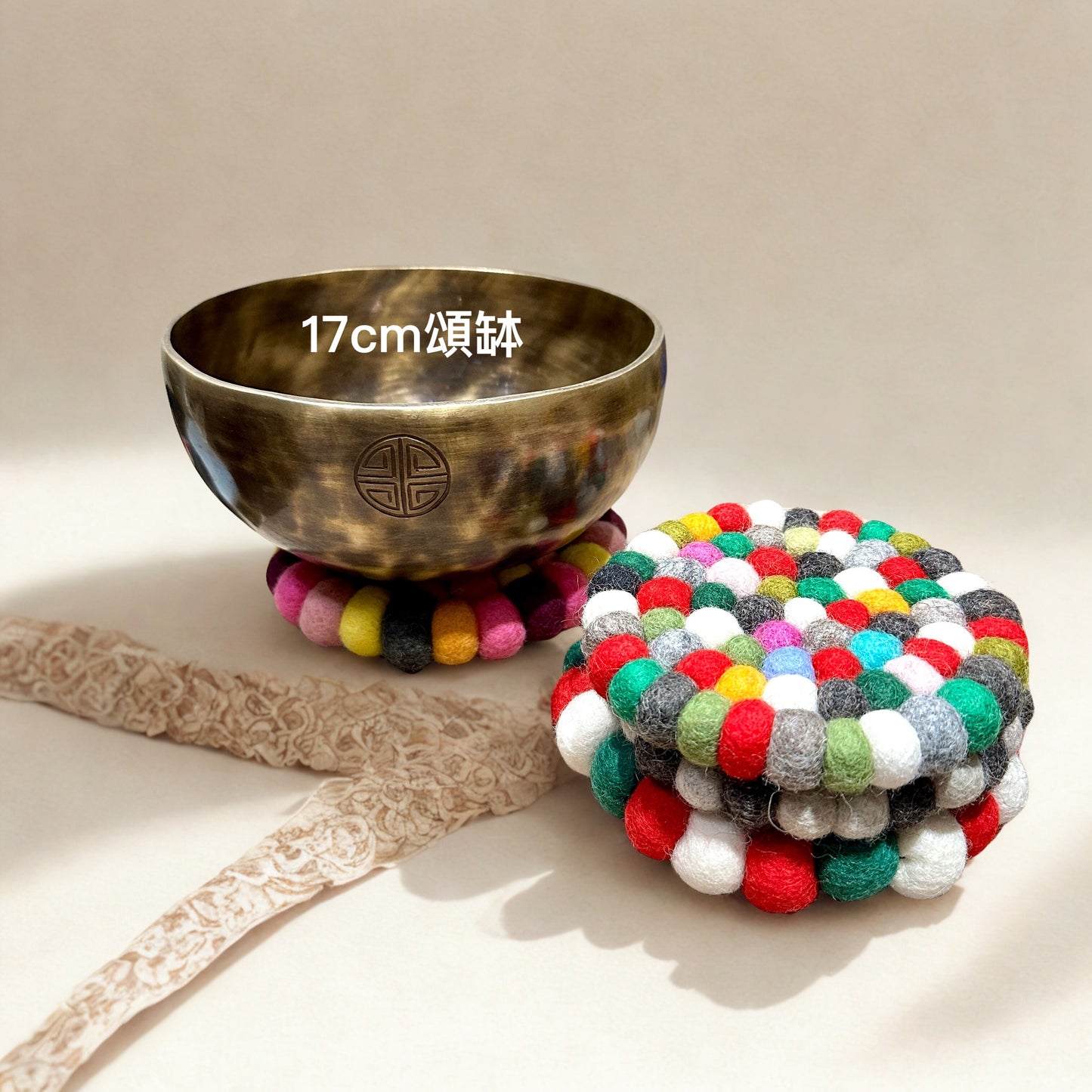 混色羊毛頌缽墊-11-14cm