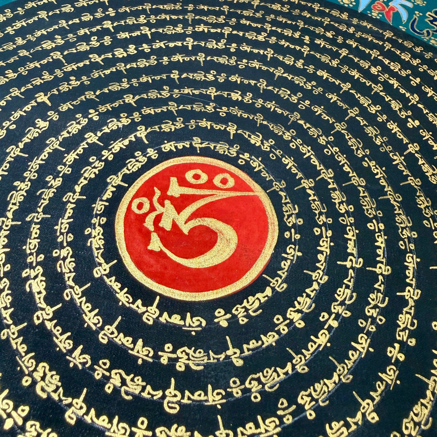 尼泊爾手繪曼陀羅唐卡 55x55 cm (由康囊寧波車加持)