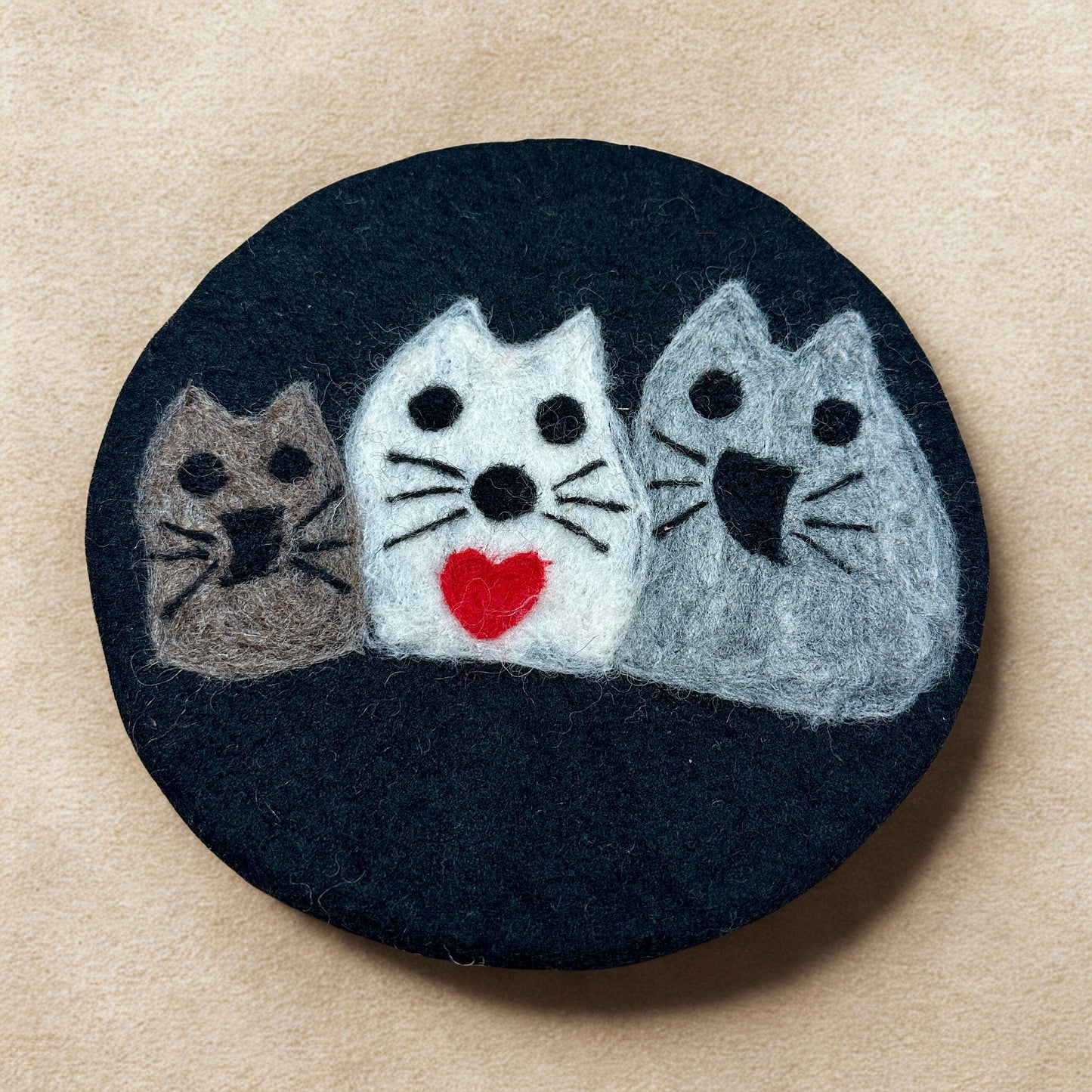 尼泊爾手工鉤織羊毛貓墊20cm