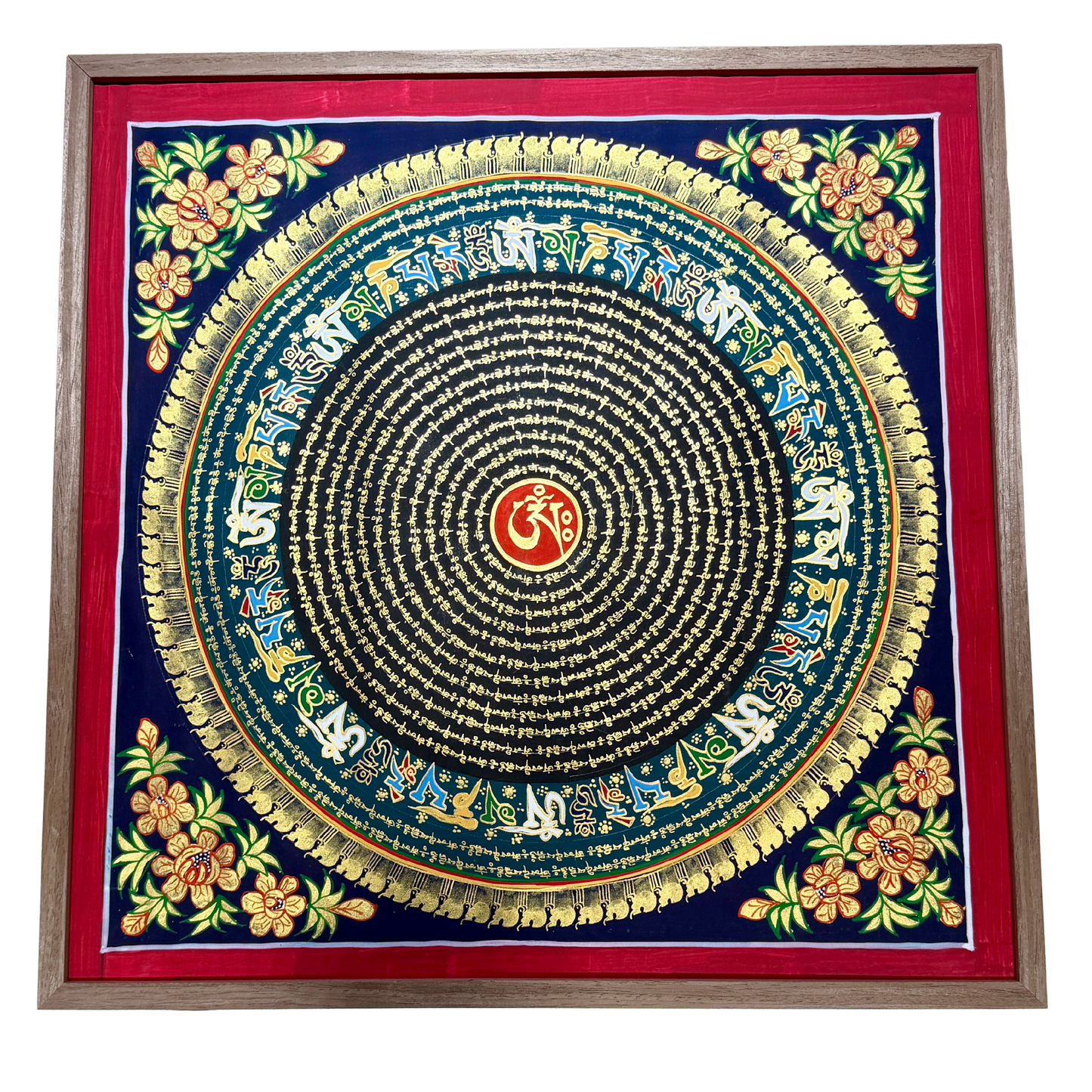 尼泊爾手繪曼陀羅唐卡 55x55 cm (由康囊寧波車加持)